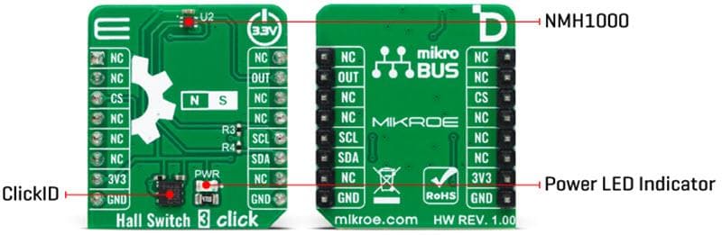 Mikroe MIKROE-6017 Hall Switch 3 Click
